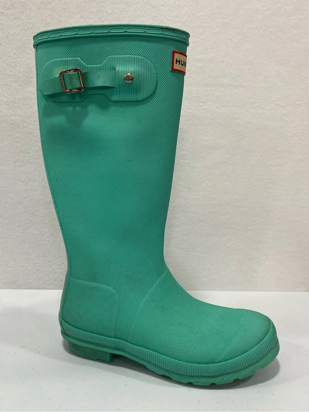 Hunter Original Kids Mint Green Teal Tall Rain Boots Size 5 Girls